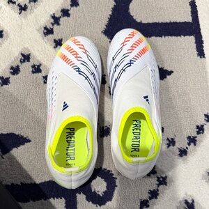 Adidas Kids Sneakers - White with Neon and Navy Accents